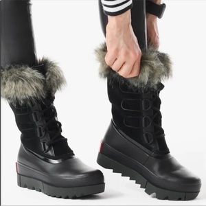 $299 new box Sorel Joan Of Arctic Next  9.5 Black FauxFur Waterproof Snow boots